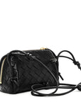 Calfskin Intrecciato Small Loop Top Handle Black
