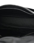 Crinkled Calfskin Monogram Medium Niki Chain Satchel Black