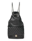 Lambskin Quilted Large In Seoul Backpack Black