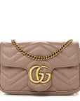 Calfskin Matelasse Super Mini GG Marmont Shoulder Bag Porcelain Rose