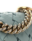 Lambskin Woven Mini Chateau Boy Flap Light Blue