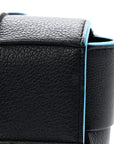 Grained Calfskin Intrecciato Cassette Belt Bag Deep Blue Pool