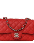 Caviar Quilted Mini Rectangular Flap Red