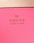GG Supreme Monogram Textured Dollar Calfskin Web Ophidia Small Crossbody Bag Beige Ebony Fuchsia