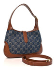 New Denim GG Monogram Calfskin Small Jackie 1961 Hobo Blue Tea Cuir