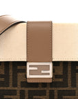 Fabric Jacquard Canvas Vitello Grace Pequin FF 1974 Baguette Belt Pouch Tobacco Moro Grezzo Sand