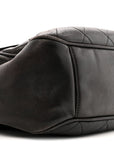 Lambskin Quilted Flap Shoulder Bag Black