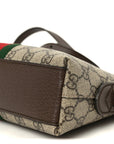 GG Supreme Monogram Textured Dollar Calfskin Web Small Ophidia Dome Shoulder Bag Beige Ebony New Acero