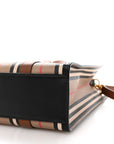E-Canvas Stripe Small Portrait Tote Bag Archive Beige