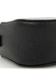 Signature Grained Calfskin Logo XS Ville Camera Bag Black White