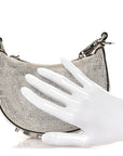 Crystal Vitello Laminato Suede FF Nano FNDIgraphy Hobo Charm Grey