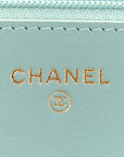 Caviar Quilted Boy Wallet On Chain WOC Light Blue