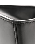 Shiny Box Calfskin Hourglass Top Handle Bag XS Black