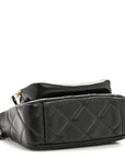 Shiny Crumpled Lambskin Quilted Mini Clutch With Chain Black
