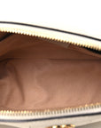 Textured Dollar Calfskin Web Small Ophidia Dome Shoulder Bag Mystic White