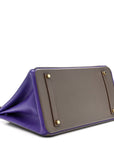 Epsom Bi-Color Horseshoe Birkin 35 Etain Crocus