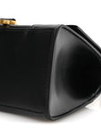 Shiny Box Calfskin Small Hourglass Top Handle Bag Black