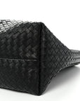 Calfskin Intrecciato Pinacoteca Reversible Tote Black Fondant