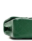Metallic Caviar Quilted Mini Rectangular Flap Green
