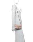 Calfskin Matelasse Super Mini GG Marmont Shoulder Bag Porcelain Rose