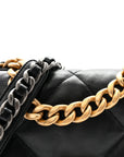 Lambskin Quilted Medium CHNL 19 Flap Black