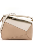 Calfskin Mini Puzzle Edge Bag Soft White Paper Craft