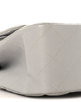 Caviar Quilted Jumbo Double Flap Grey