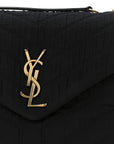 Fabric Y Quilted Monogram Small Loulou Chain Satchel Black