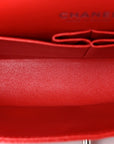 Caviar Quilted Medium Double Flap Red