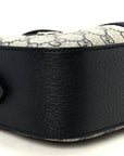 GG Supreme Monogram Textured Dollar Calfskin Web Small Ophidia Camera Bag Beige Blue