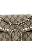 GG Supreme Monogram Crystal Small Dionysus Shoulder Bag Black
