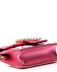 Metallic Nappa Matelasse Crystal Embellished Lady Crossbody Pink