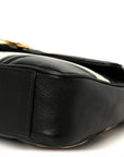 Calfskin Matelasse Medium GG Marmont Shoulder Bag Black White