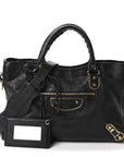 Chevre Gold Metallic Edge Hardware City Black