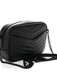 Grain De Poudre Matelasse Monochrome Monogram Mini Lou Camera Bag Black