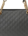 Soft GCCIssima Signature Medium Shoulder Tote Bag Deep Grey