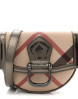 Patent Nova Check Mini Crossbody Bag Pewter