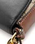 GG Supreme Monogram Web Medium Padlock Messenger Shoulder Bag Black