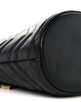 Calfskin Matelasse Mini GG Marmont 2.0 Bucket Bag Black