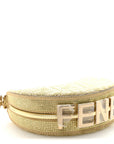 Crystal Vitello Laminato Suede FF Nano FNDIgraphy Hobo Charm Platino