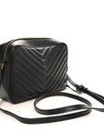 Calfskin Matelasse Monogram Lou Camera Bag Black