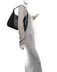 Ancora Calfskin Medium Jackie Shoulder Bag Black