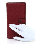 Nappa Intrecciato Continental Wallet Dark Red