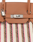 Toile Swift Broderie Shoulder Birkin Light 39 Gold Fauve Rose Pop Black