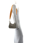 GG Supreme Monogram Textured Calfskin Web Small Attache Shoulder Bag Beige Ebony New Acero