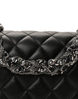 Lambskin Quilted Medium Westminster Pearl Flap Black