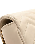Calfskin Matelasse Super Mini GG Marmont Shoulder Bag White