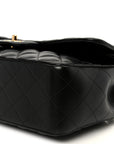 Lambskin Quilted Jumbo Double Flap Black