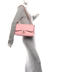 Caviar Quilted Jumbo Double Flap Pink