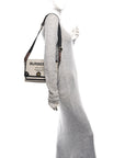 Canvas Horseferry Print Note Crossbody Bag Grey Black